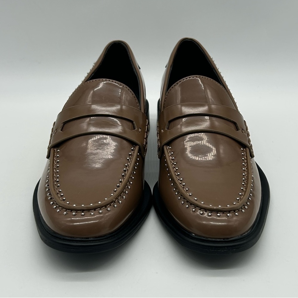 Sarto by Franco Sarto A-Eden Studs Loafers Brown Patent Size 9M New With Box - Picture 6 of 11